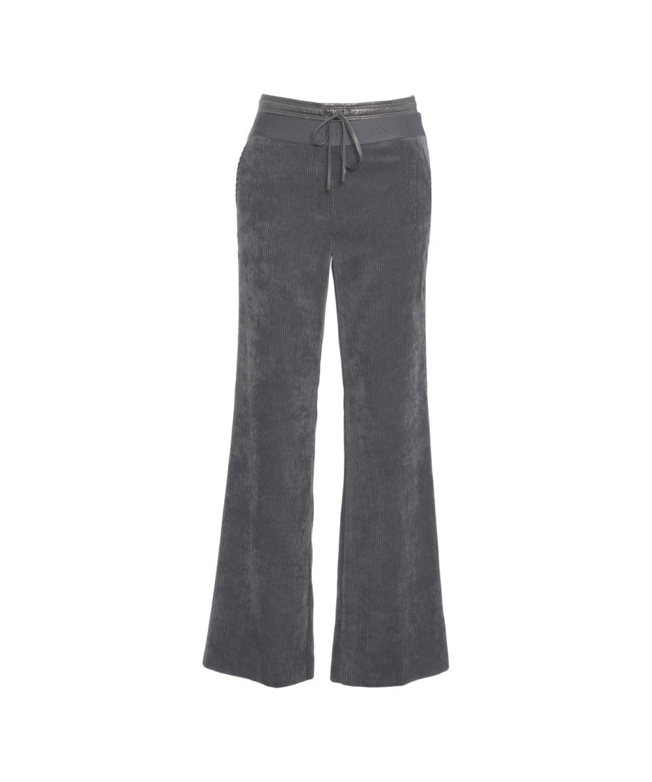 Cambio Wide-Leg Corduroy Trousers With Adjustable Waistband