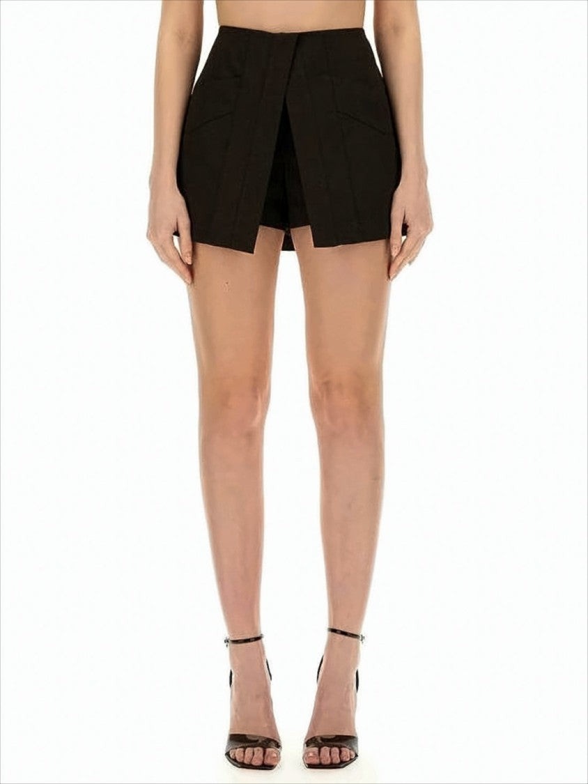 Msgm Front-Split Mini Skirt With Structured Design