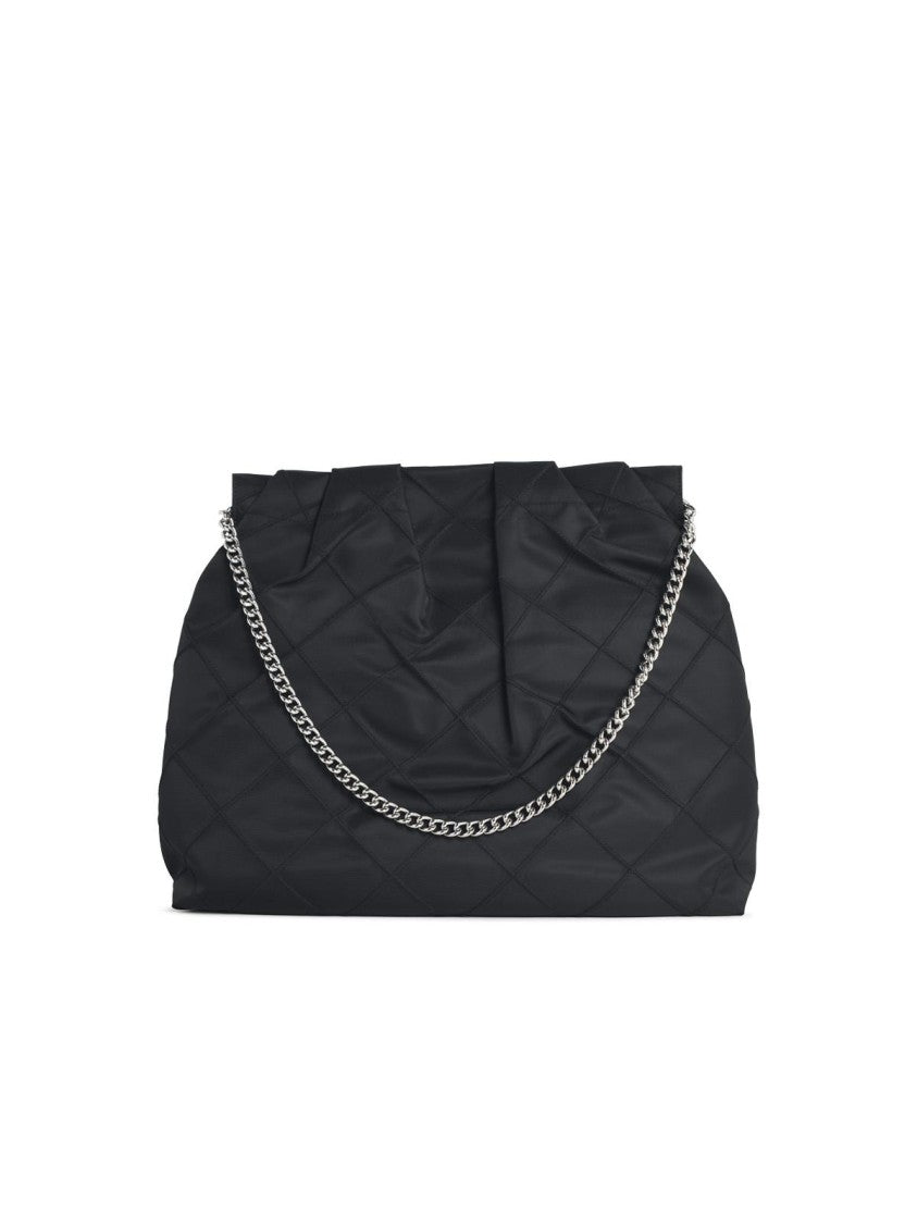 Tory Burch 'Fleming' Large Black Nylon Hobo Bag