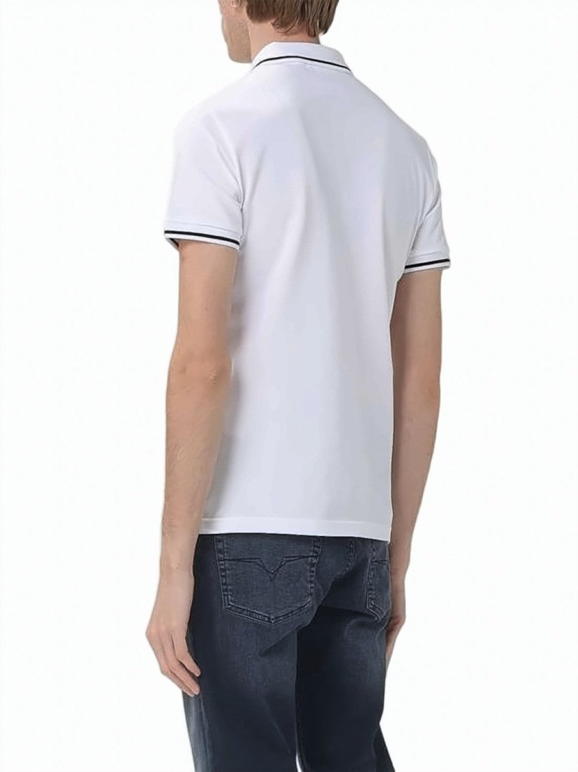 Versace Short-Sleeve Polo Shirt With Black Piping