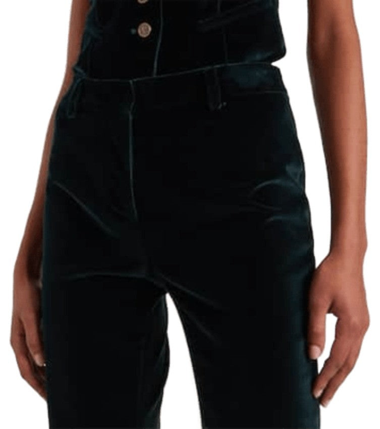 Etro Flared Velvet Pants With Concealed Closure