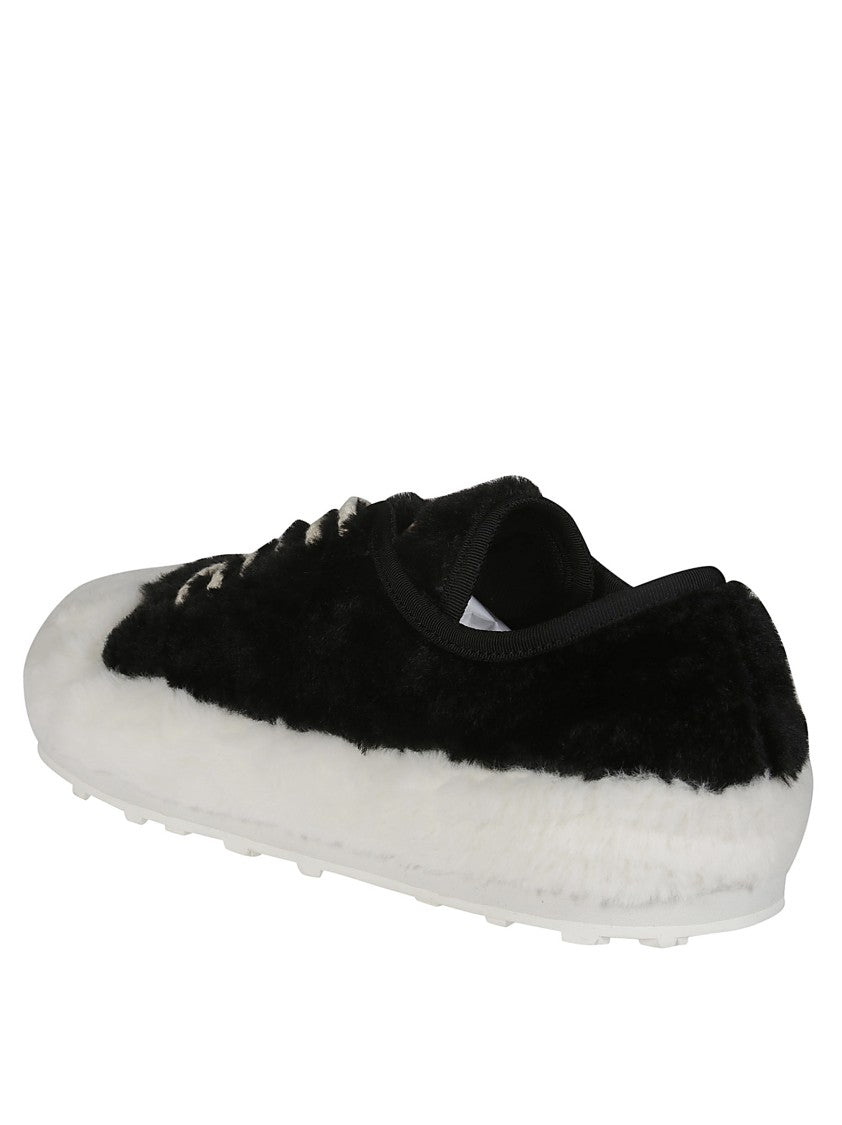 Marni Fluffy Textured Sneakers With Lace-Up Closure