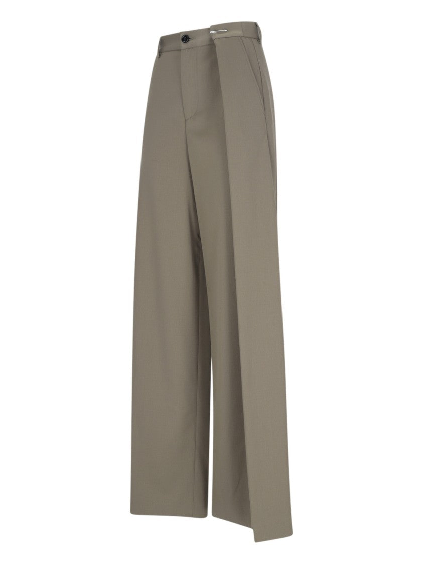 Mm6 By Maison Margiela Pleated Palazzo Pants – Green