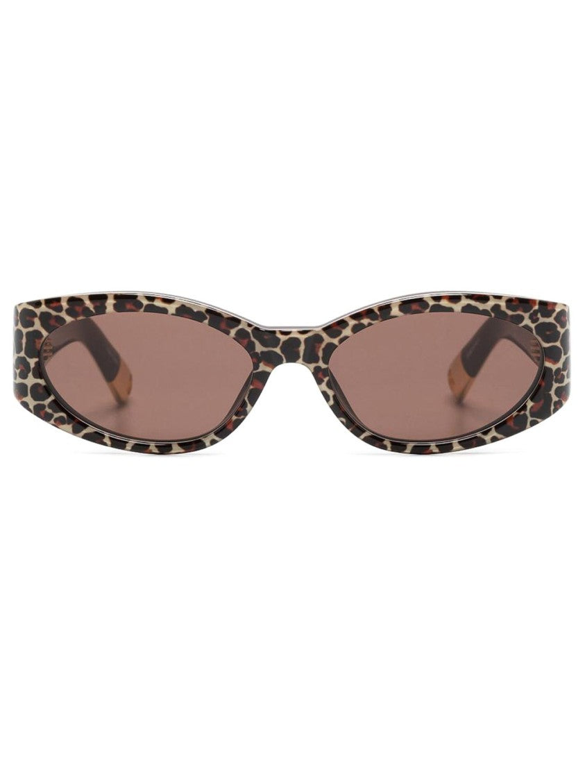 Jacquemus Bold Leopard Print Cat-Eye Sunglasses