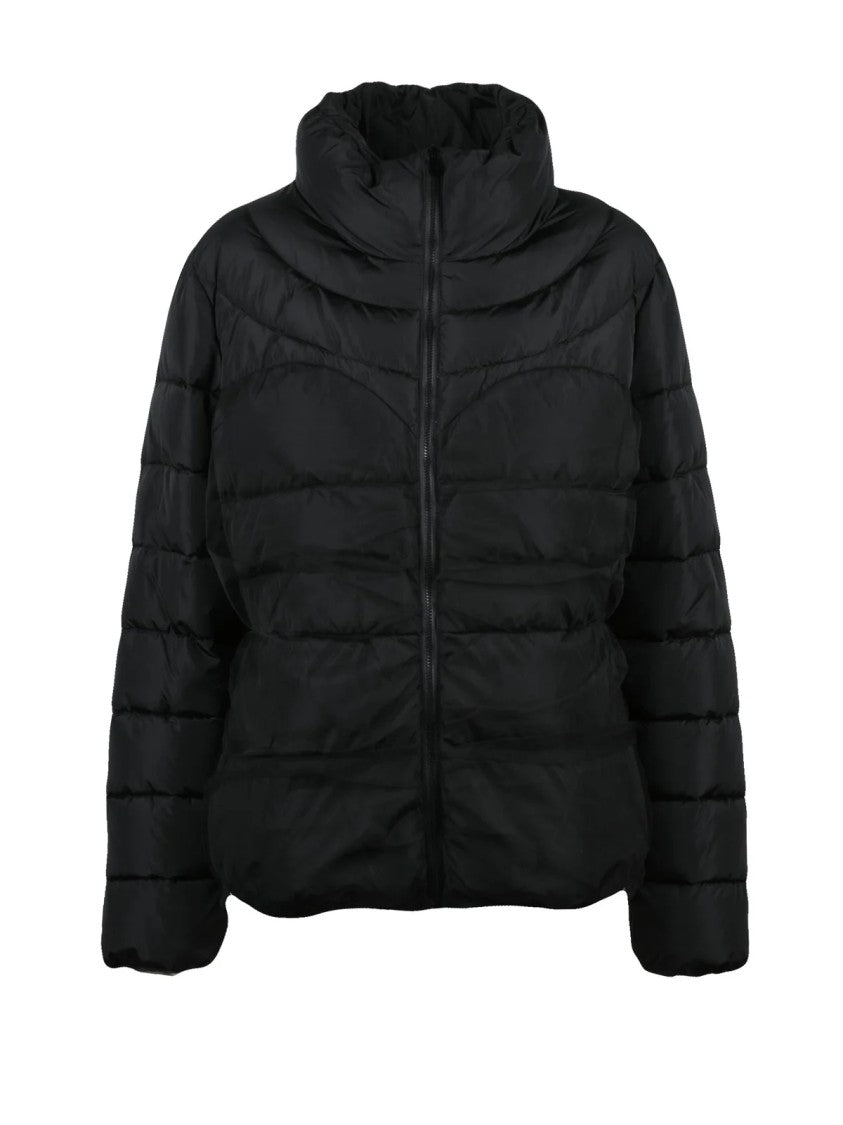 Twinset Actitude Black Tulle Embroidery Quilted Polyamide Down Jacket