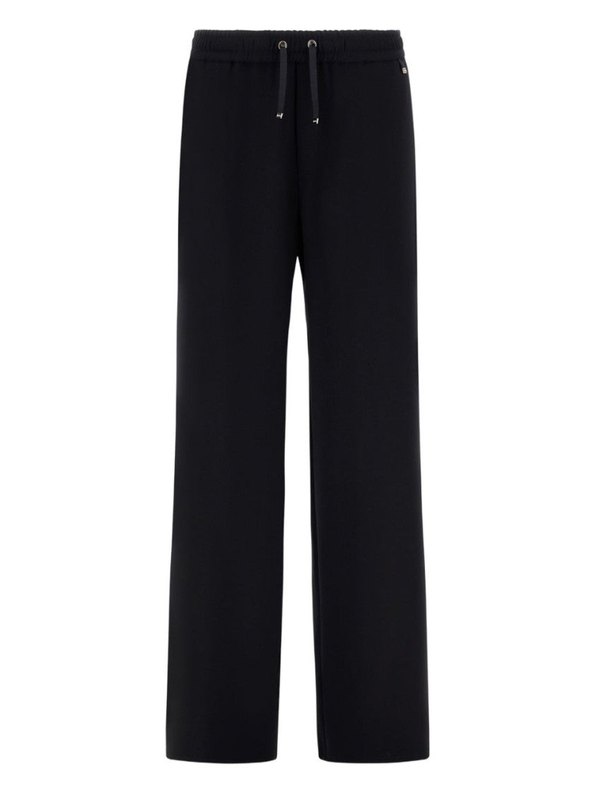 Herno Relaxed Wide-Leg Trousers In Double Matte Stretch Satin