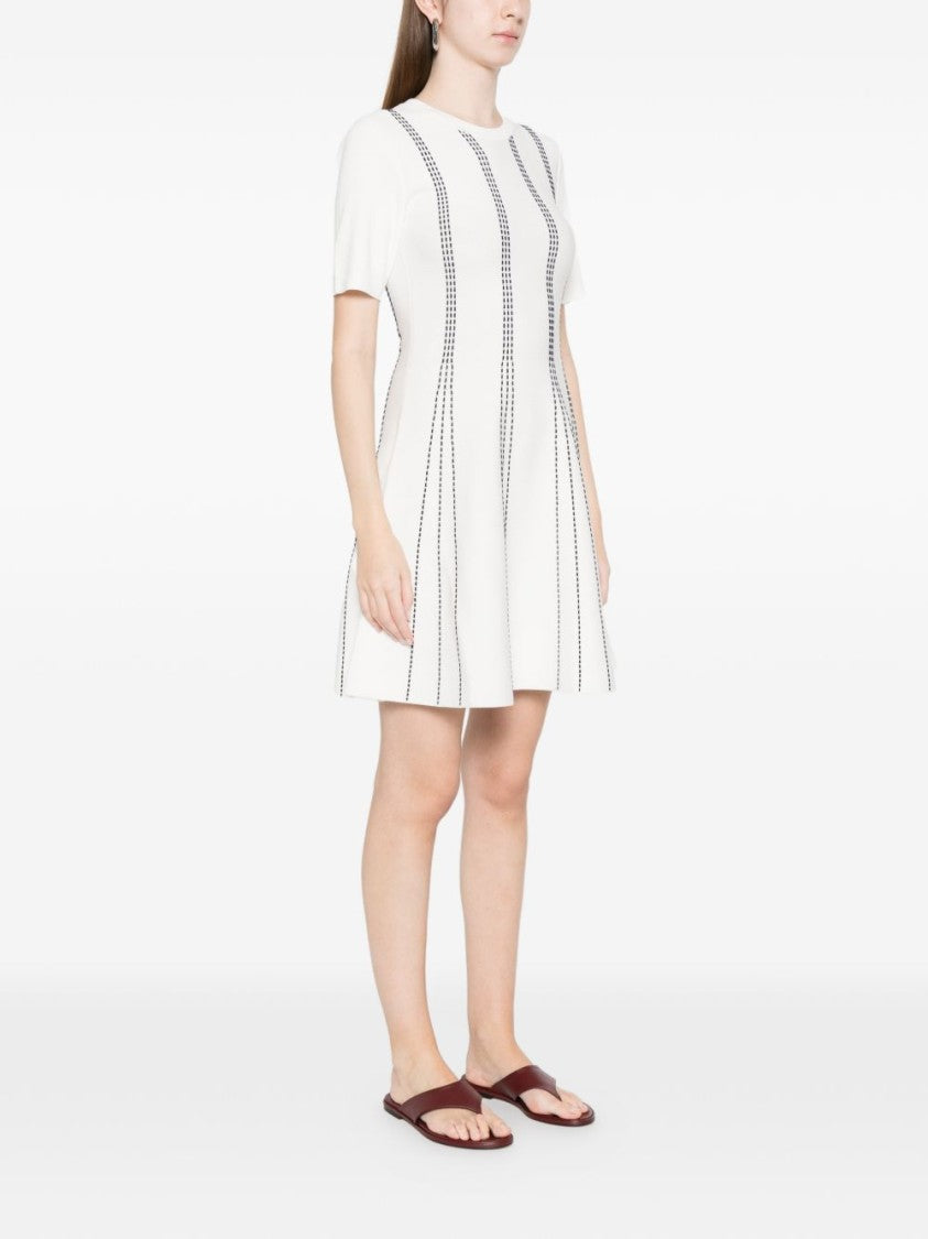 Liu Jo Flared Short-Sleeve Dotted Mini Dress