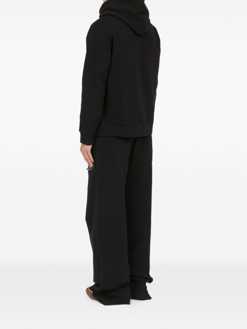 Mm6 By Maison Margiela Black Drawstring Hooded Sweater