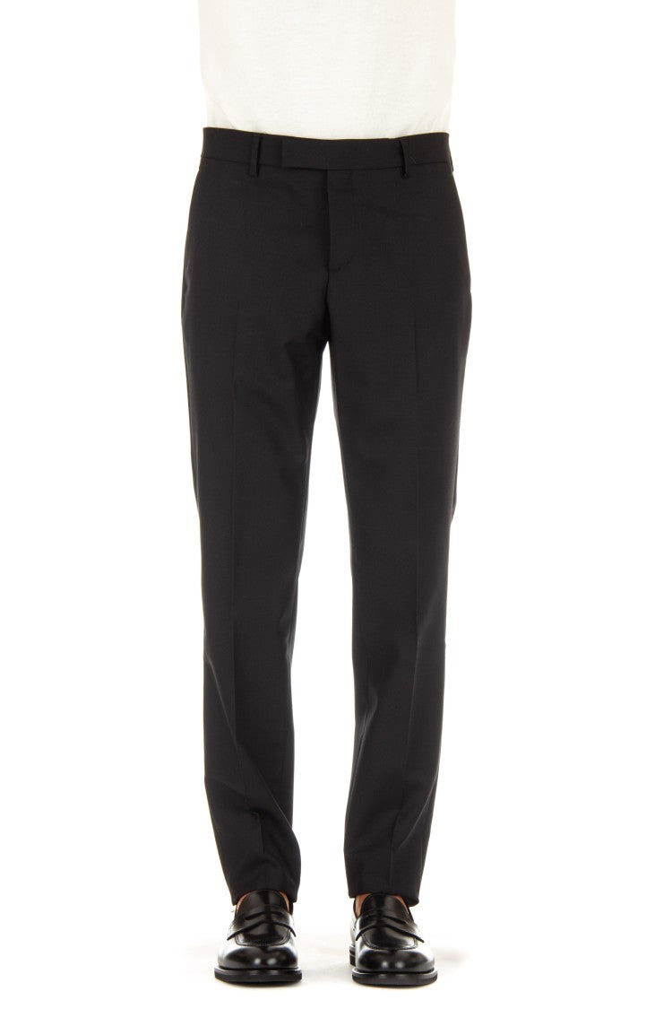 Lardini Black Tailored Trousers In Wool-Mohair Blend
