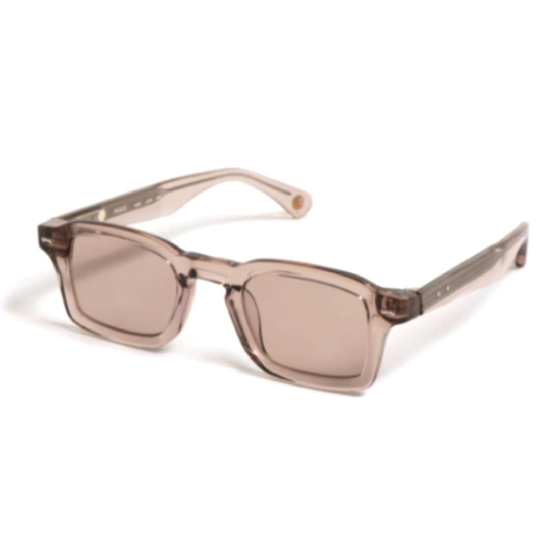 Peter And May Leon Translucent Brown Rectangular Sunglasses With Cohesive Design