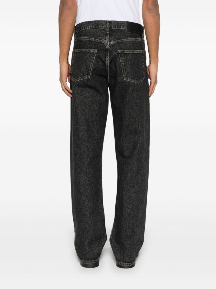 Sunflower Classic Straight-Leg Black Cotton Jeans With Button Fly And Five-Pocket Design