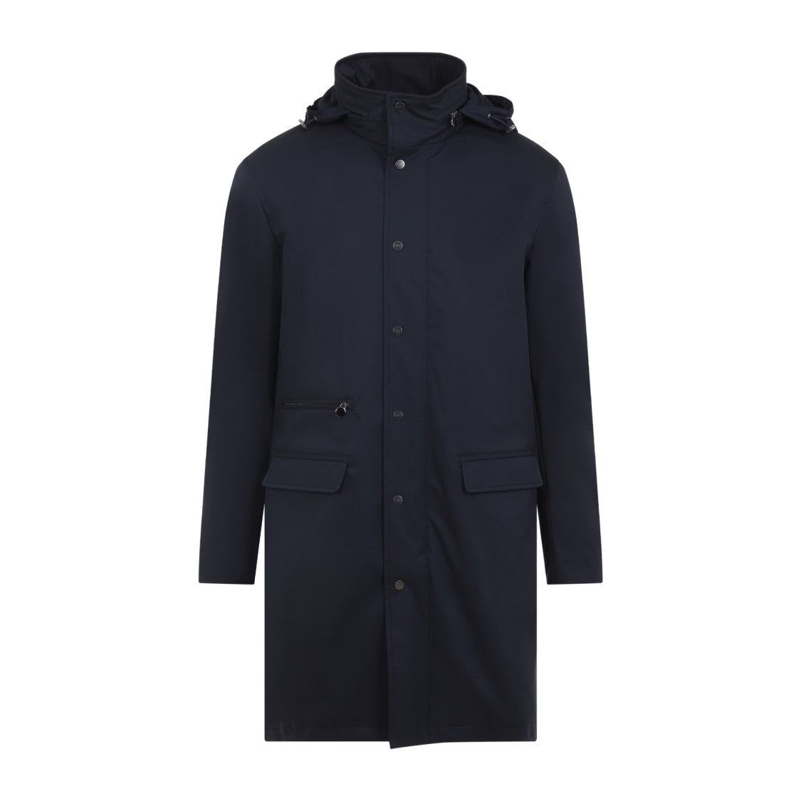 Kiton Blue Polyester Coat