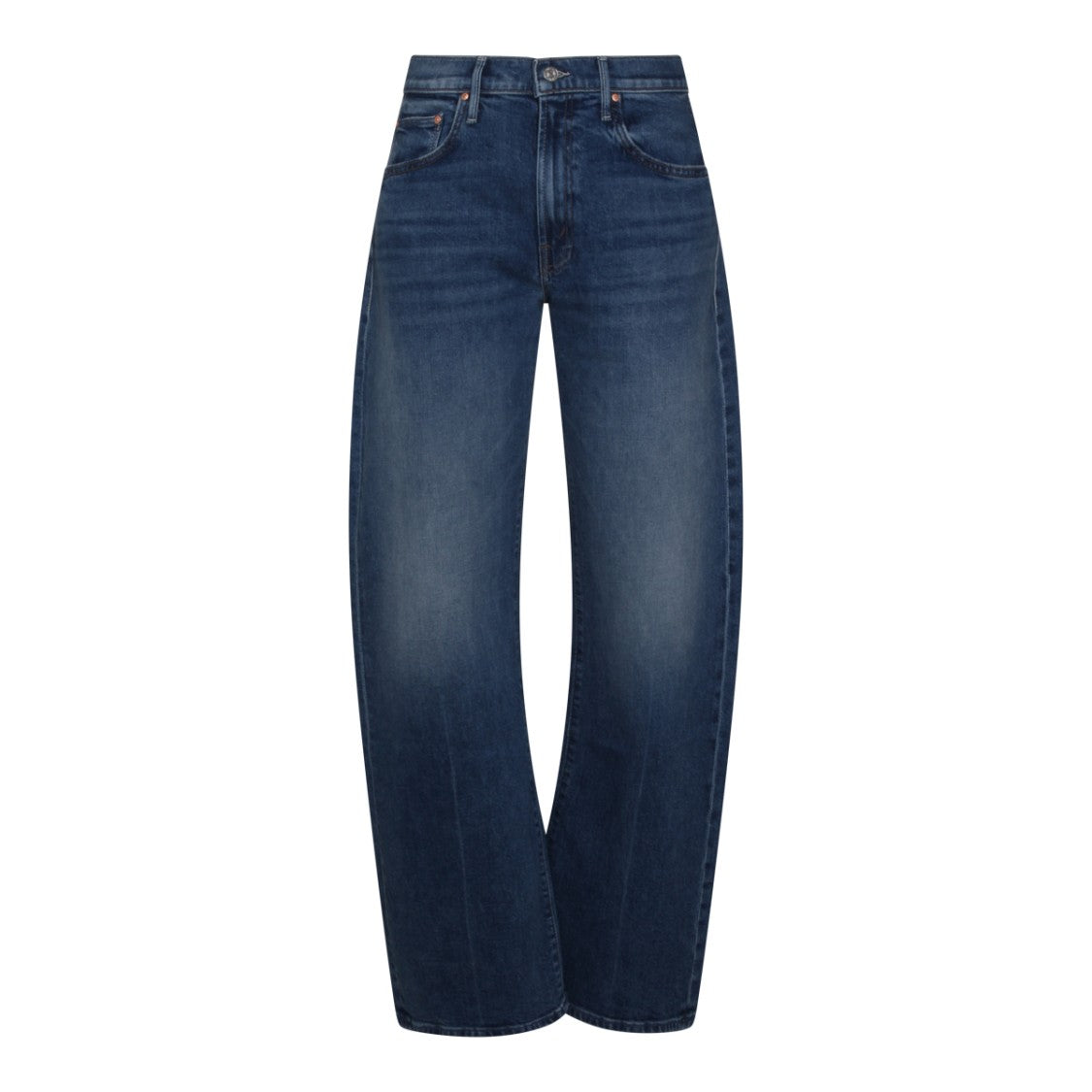 Mother Straight-Leg Blue Jeans
