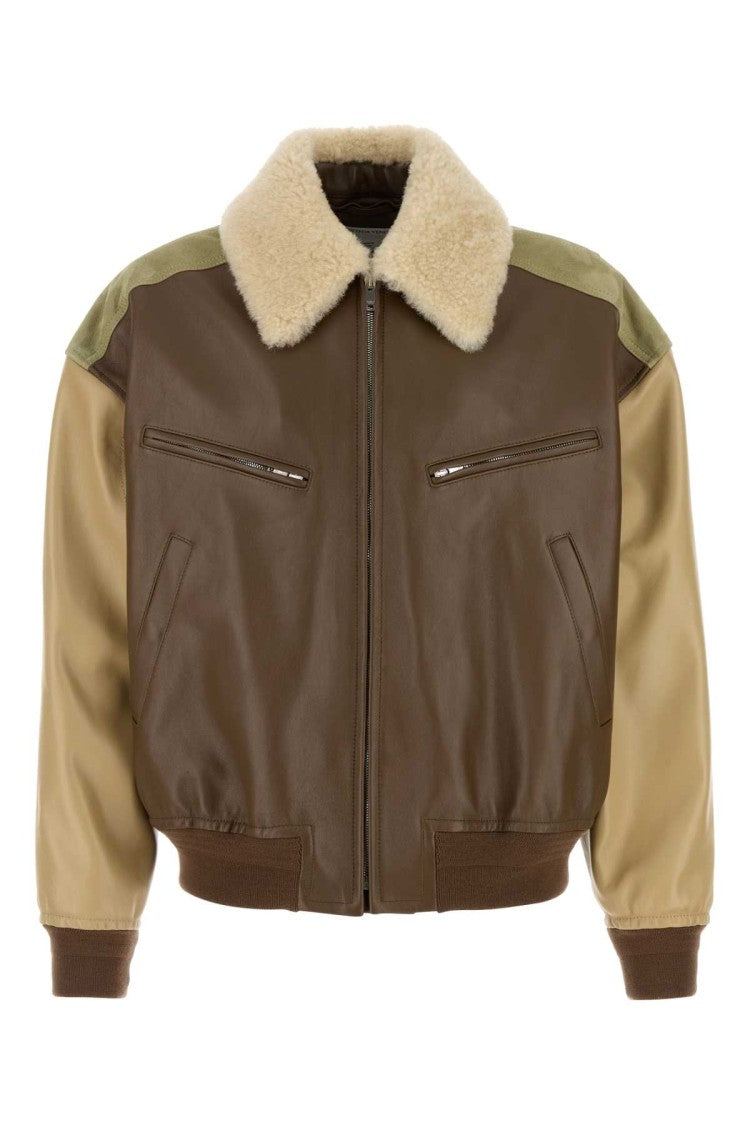 Bottega Veneta Multicolor Leather Bomber Jacket