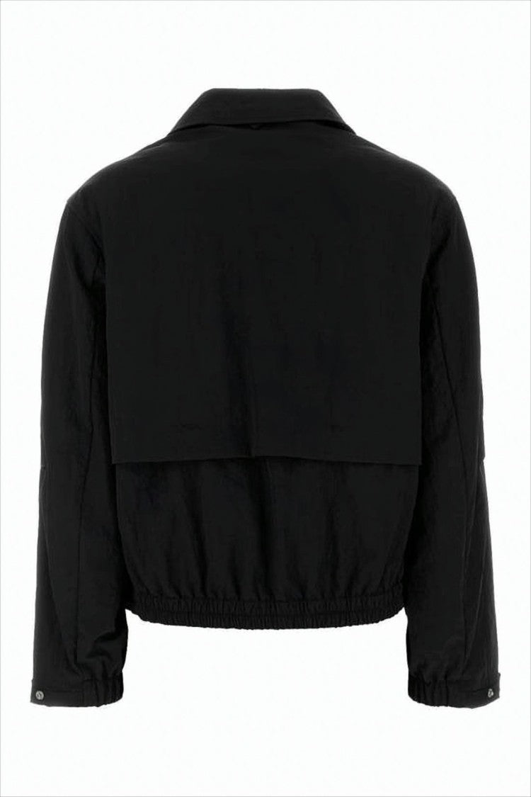 Herno Cropped Black Jacket With Classic Collar