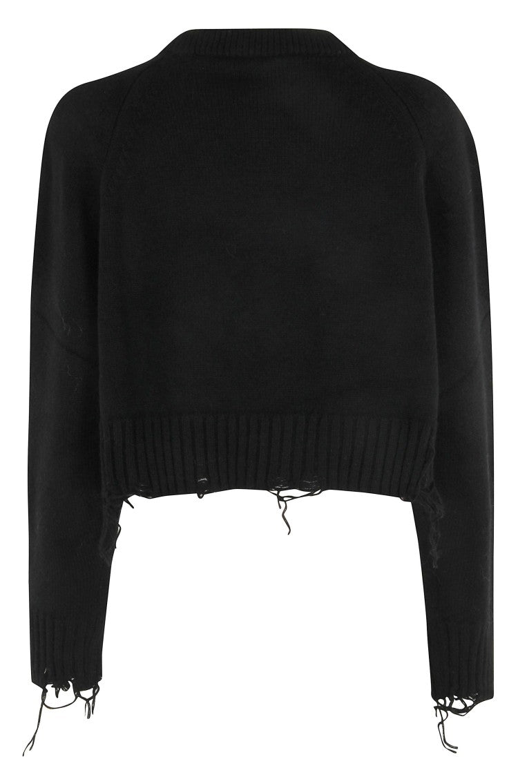 Low Classic Damaged Cropped Pullover