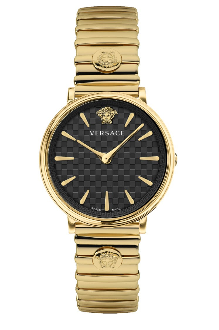 Versace V-Circle 38Mm Women's Analog Watch With Sapphire Crystal And Gold-Tone Finish
