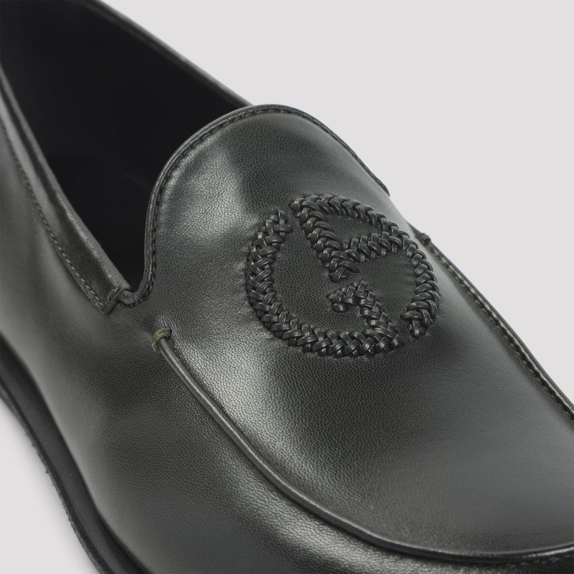 Giorgio Armani Bottle Green Lamb Leather Slippers