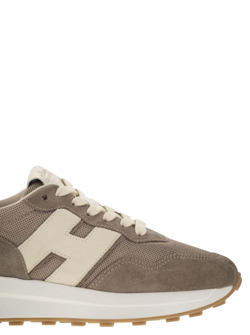 Hogan H641 - Leather And Canvas Trainers