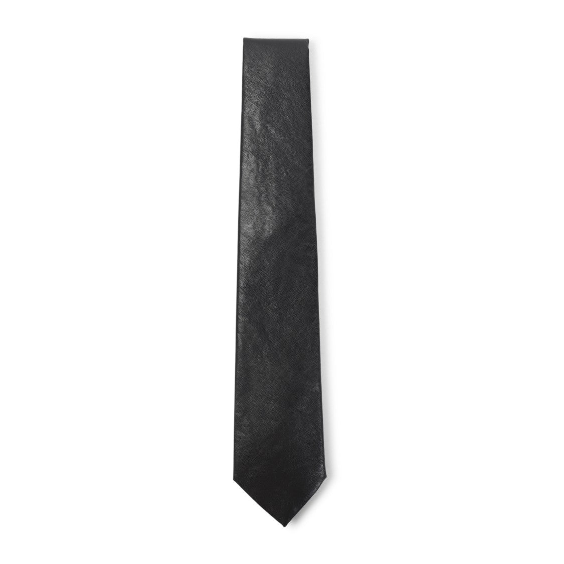 Our Legacy Textured Black Tie With Pointed Tip