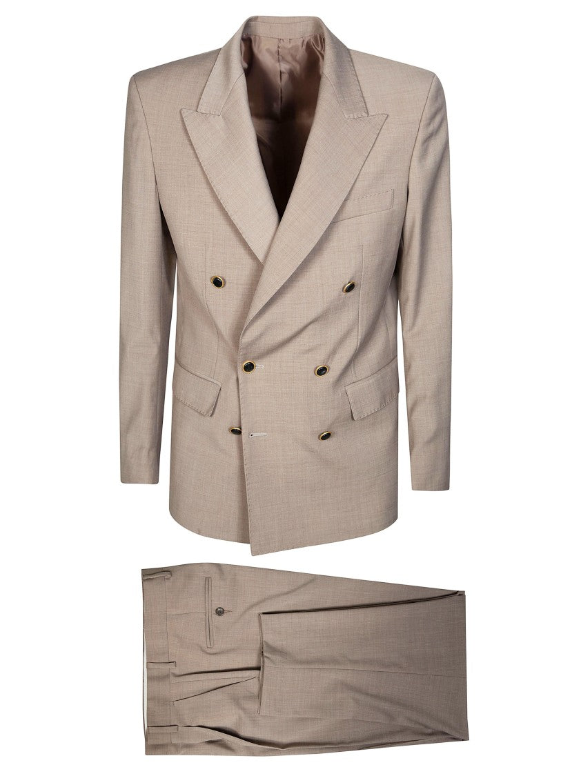 Marsem Light Beige Six Button Suit