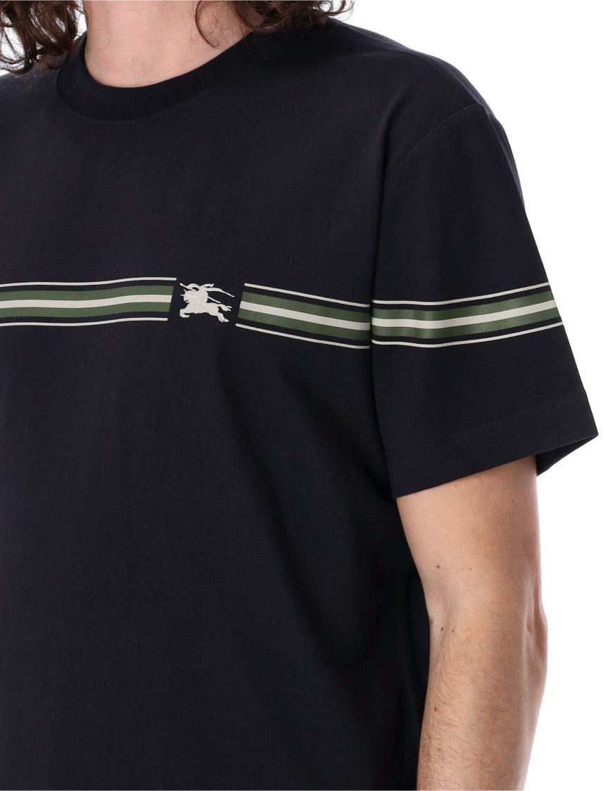 Burberry Short-Sleeved T-Shirt With Horizontal Stripe Detail