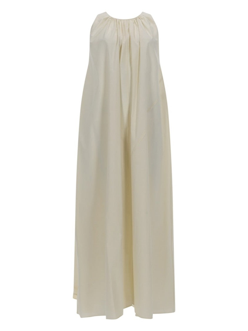 Alysi Neutrals Sleeveless Gathered Neck Dress