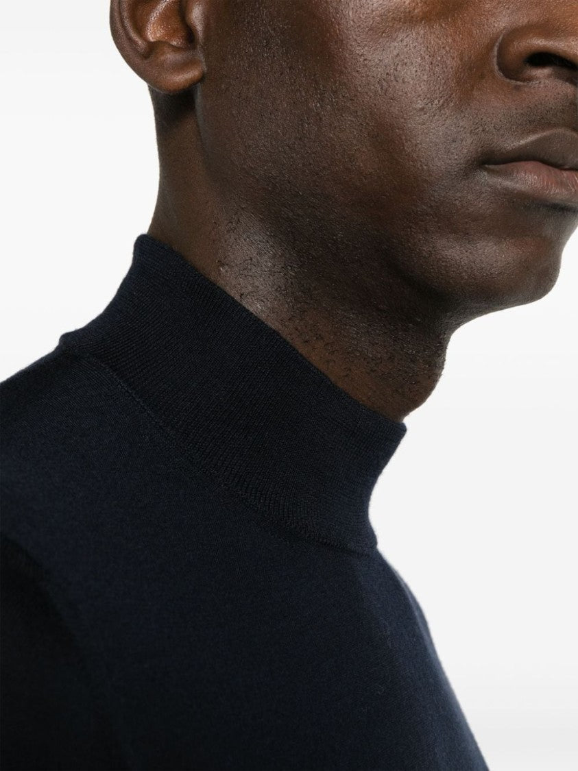 Drumohr Navy Blue Turtleneck Sweater