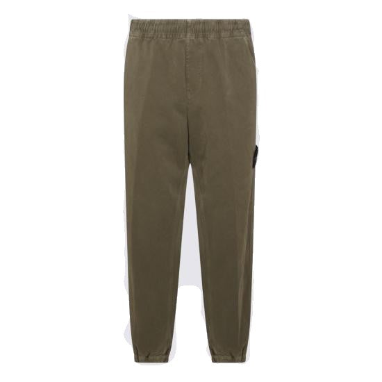 Stone Island Panama Cotton Loose-Fit Jogger Pants With Distinctive Patch