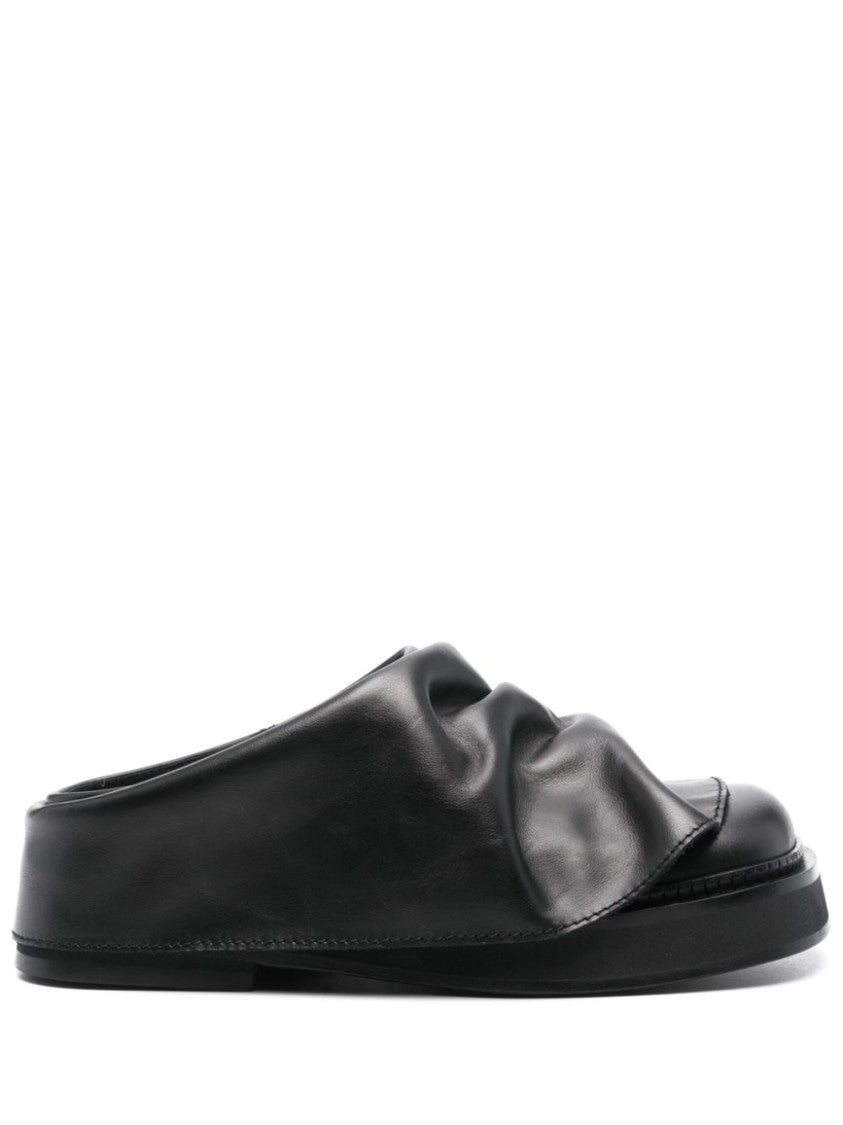 The Attico Draped Black Sandals