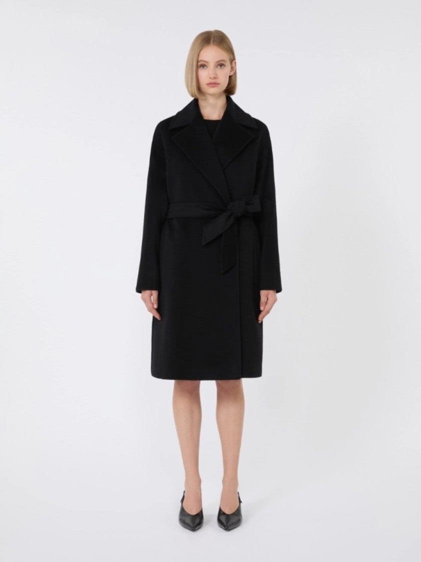 Max Mara Timeless Black Virgin Wool Dravenna Coat
