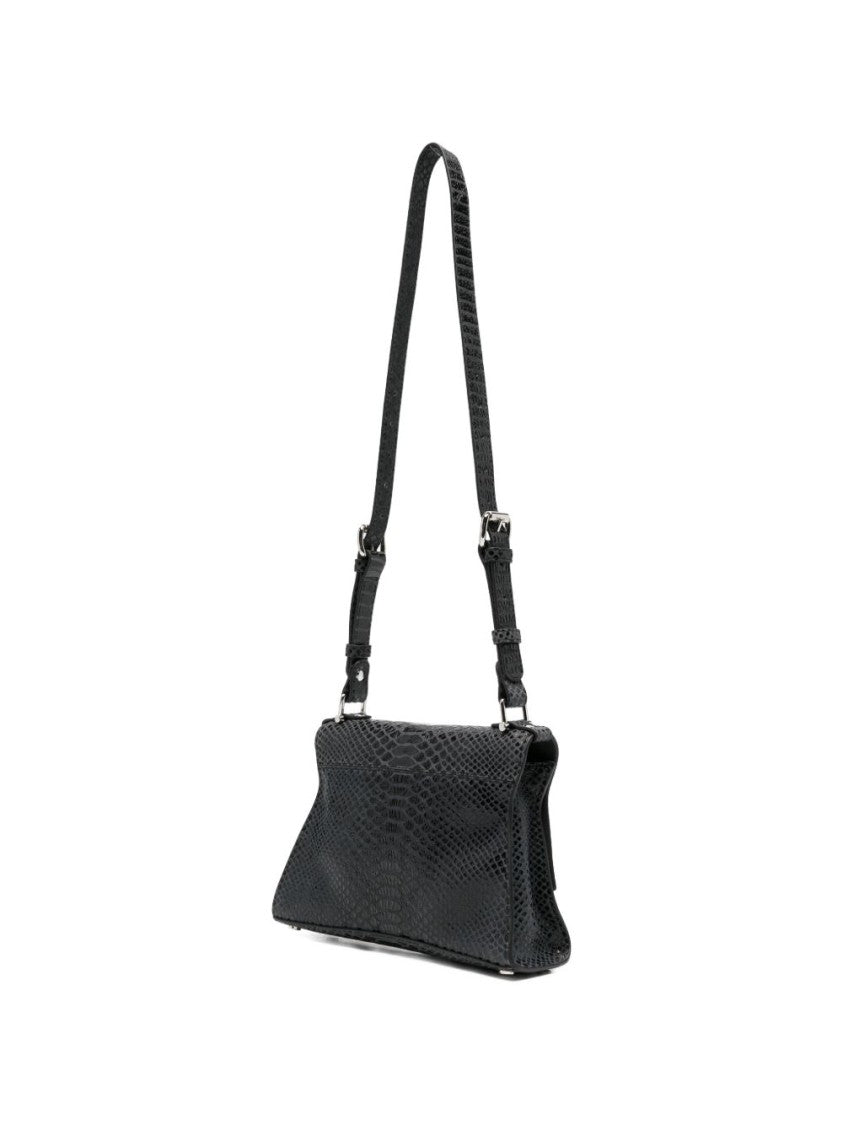 Vivienne Westwood Dark Grey Snakeskin Textured Foldover Bag