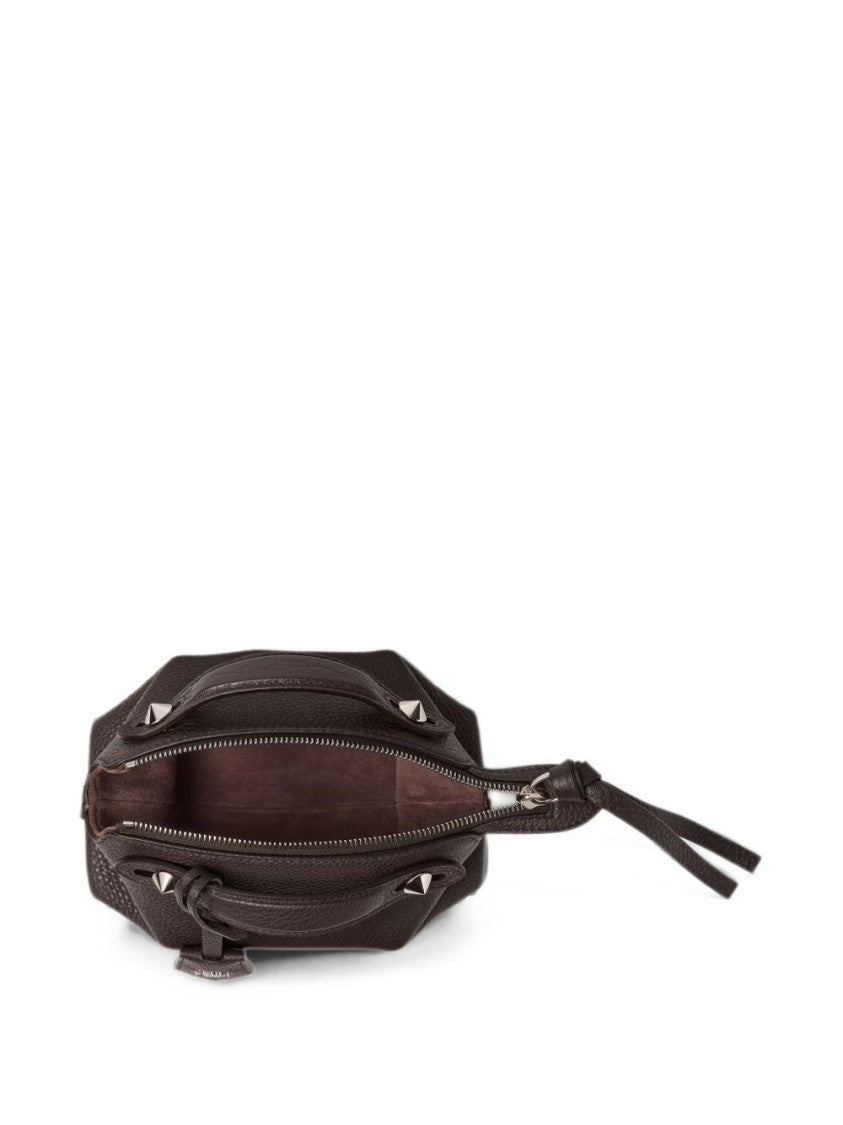 Fendi Textured Leather Pyramid Stud Shoulder Bag