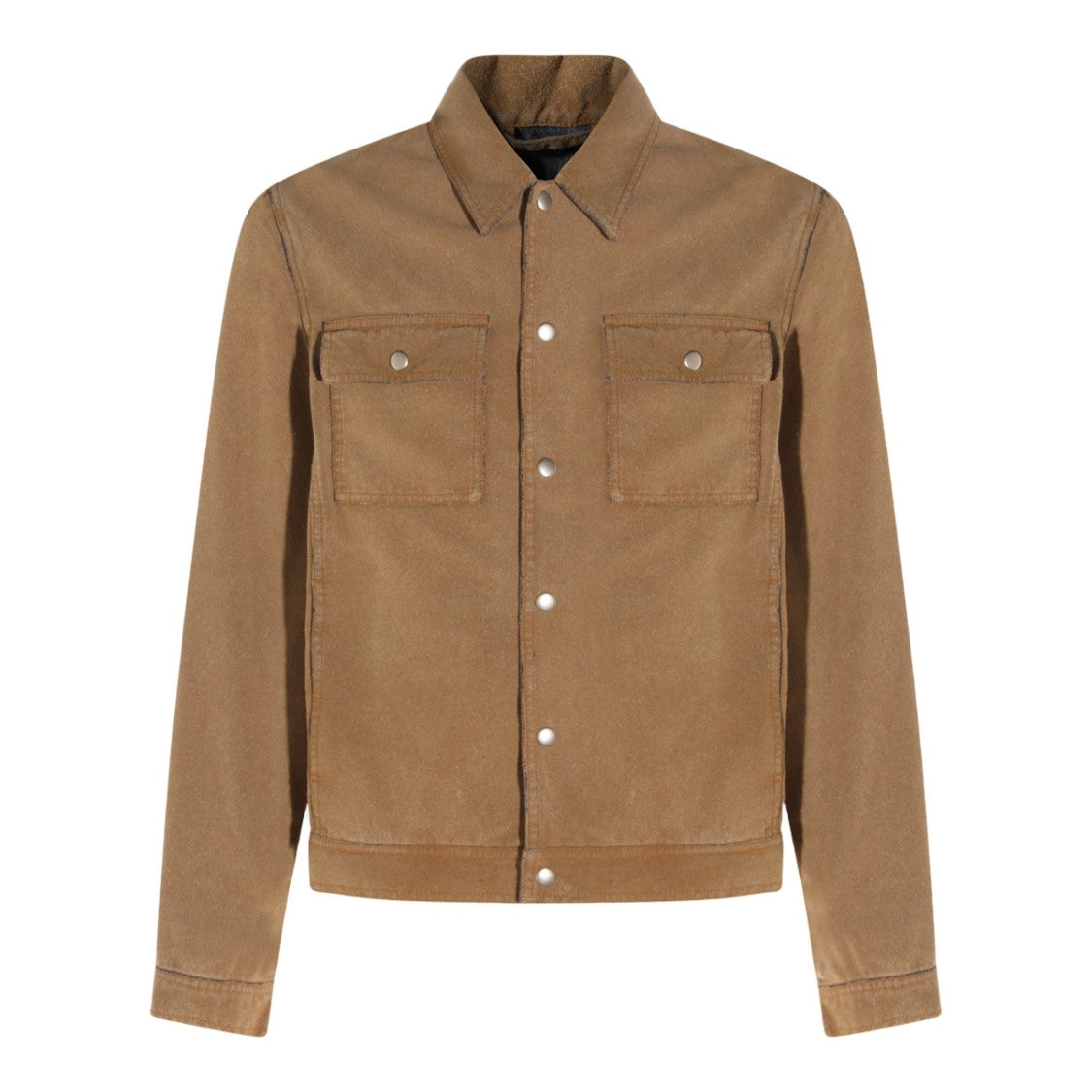 Mm6 By Maison Margiela Structured Brown Suede Jacket With Flap Pockets