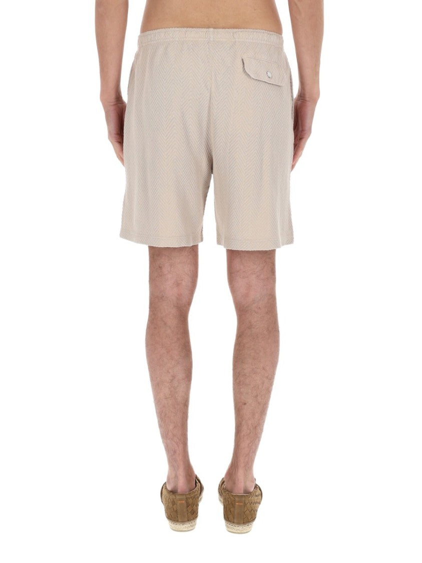Missoni Beige Herringbone Cotton-Viscose Casual Shorts