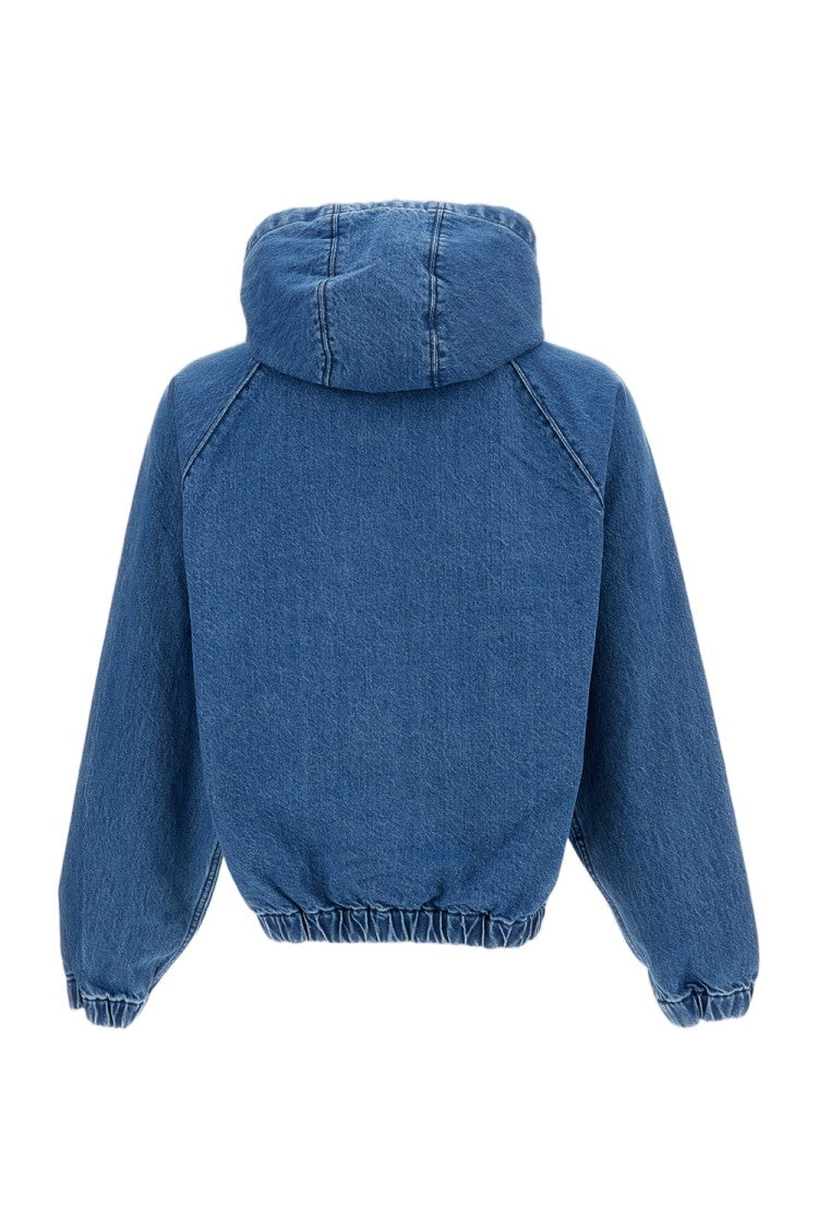 Arte Antwerp Hooded Denim Jacket With Irregular Arte Logo