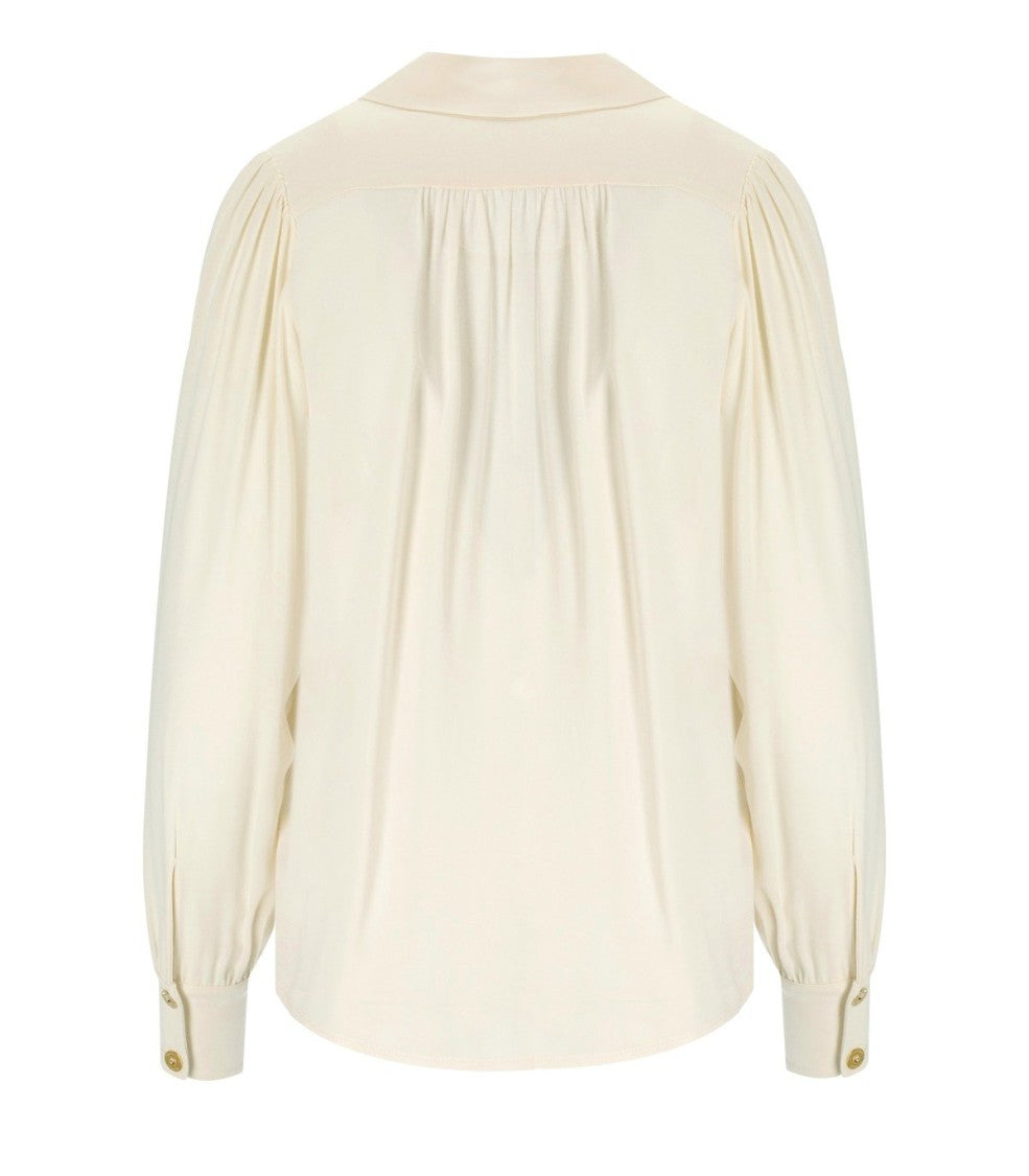 Elisabetta Franchi Milk Blouse With Jewel