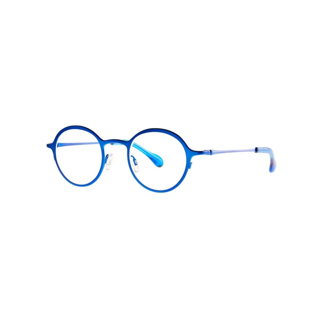 Theo Gallium 601 Electric Blue Round Frame Eyeglasses In Electric Blue