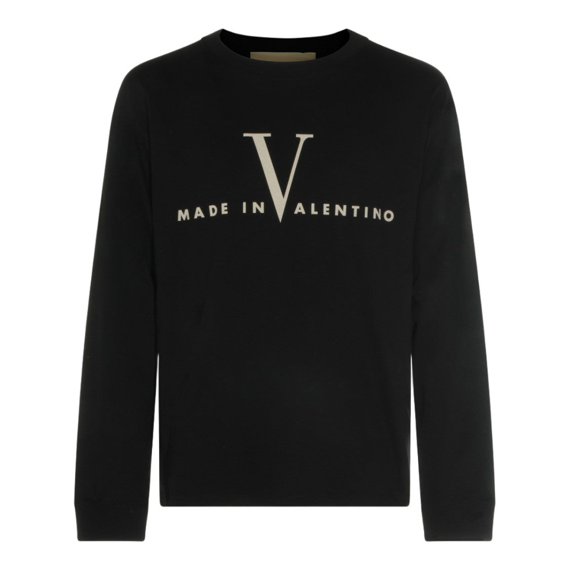 Valentino Long-Sleeve Black T-Shirt With Bold Logo Print