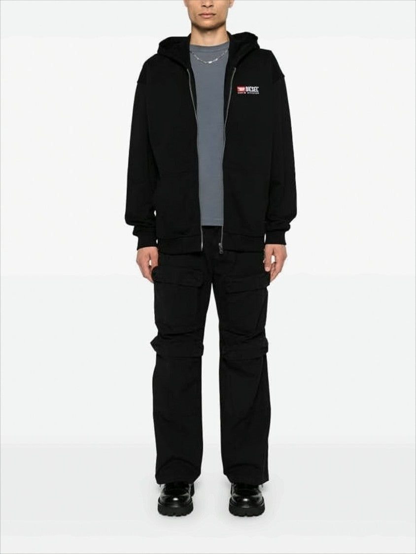 Diesel Relaxed Fit Black Zip-Up Hoodie