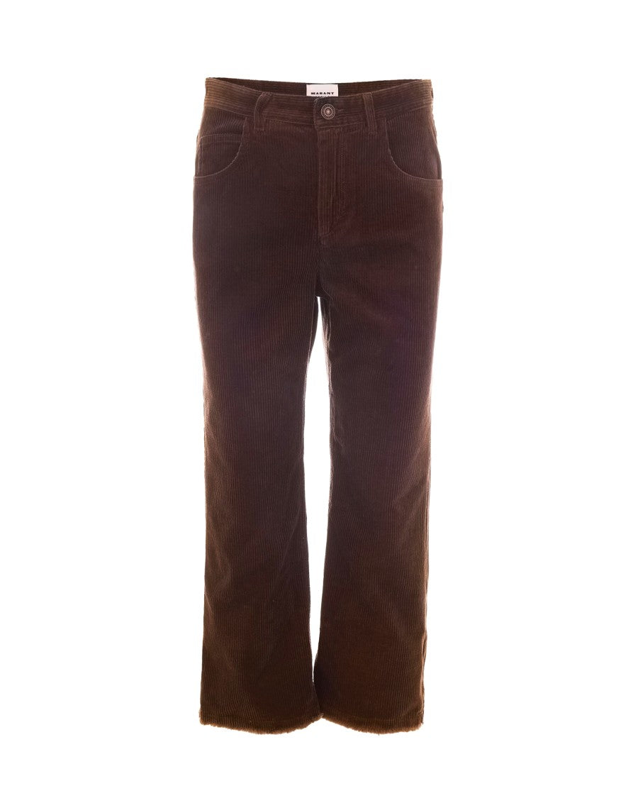 Isabel Marant Étoile Straight-Leg Corduroy Pants With Frayed Hem
