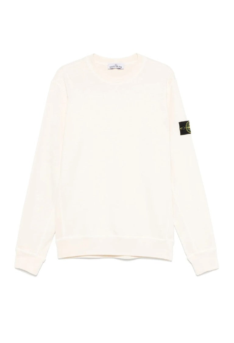 Stone Island White Cotton Crewneck Sweatshirt