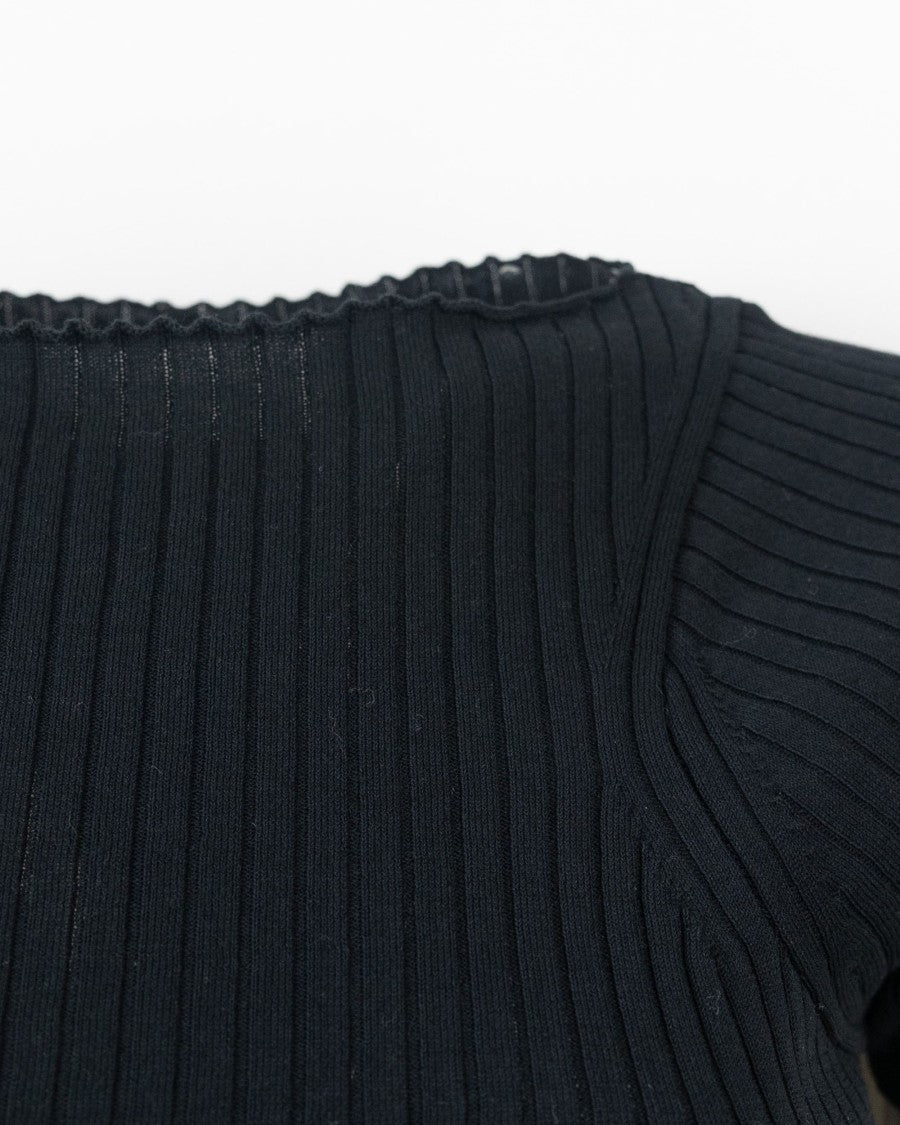 Sportmax Ribbed Black Lastra Knit Top