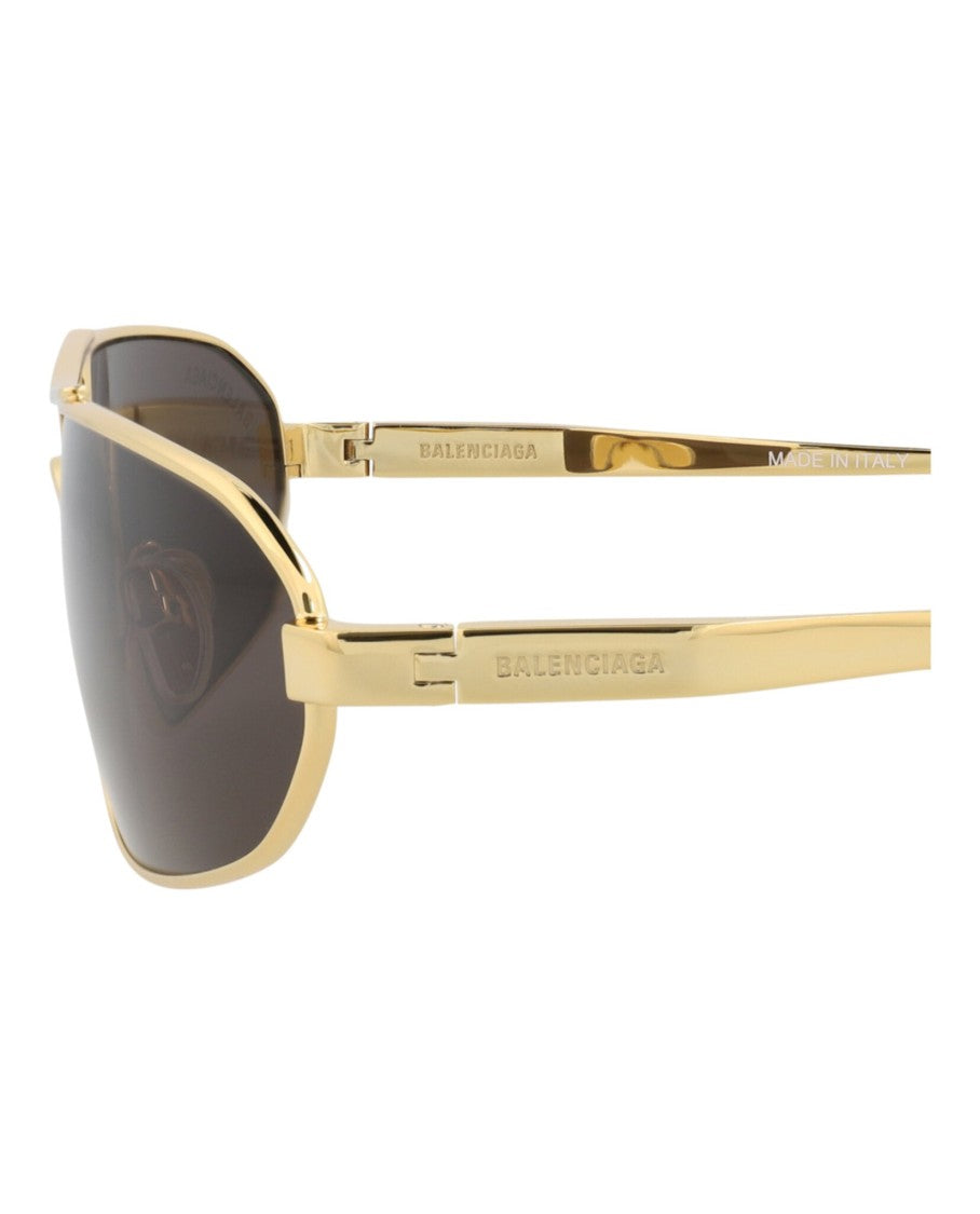 Balenciaga Shield-Frame Metal Sunglasses