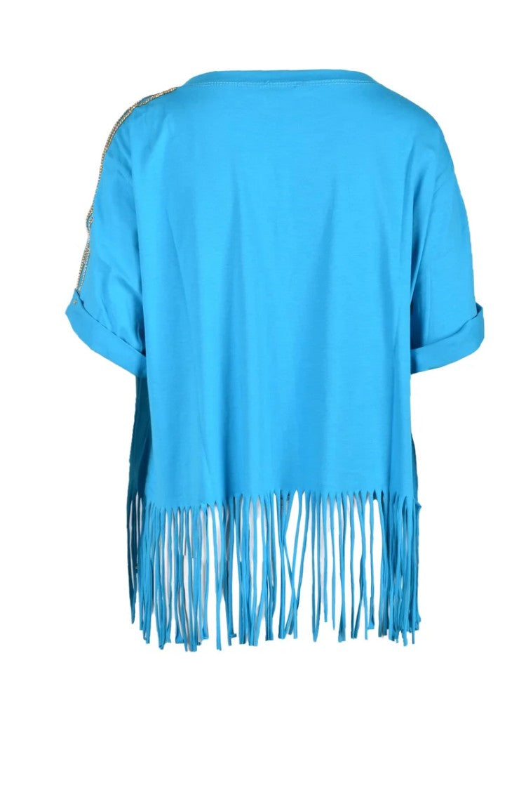Gil Santucci Blue Gold Cotton T-Shirt