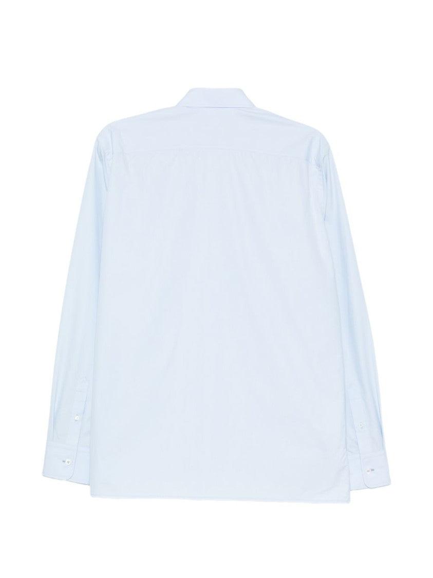 Lanvin Light Blue Silk And Nylon Long-Sleeve Shirt