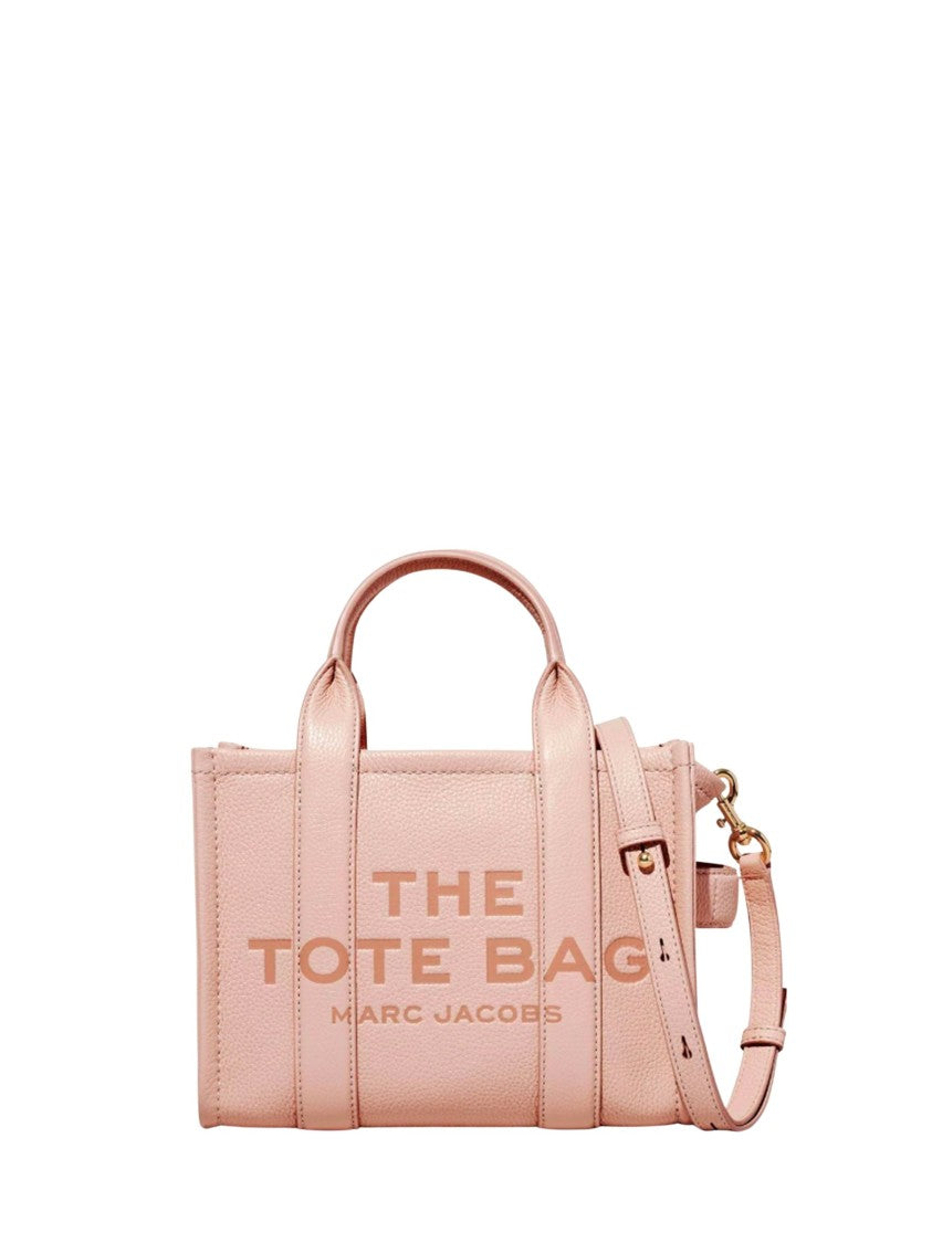 Marc Jacobs Pink Front Logo Leather Tote Bag