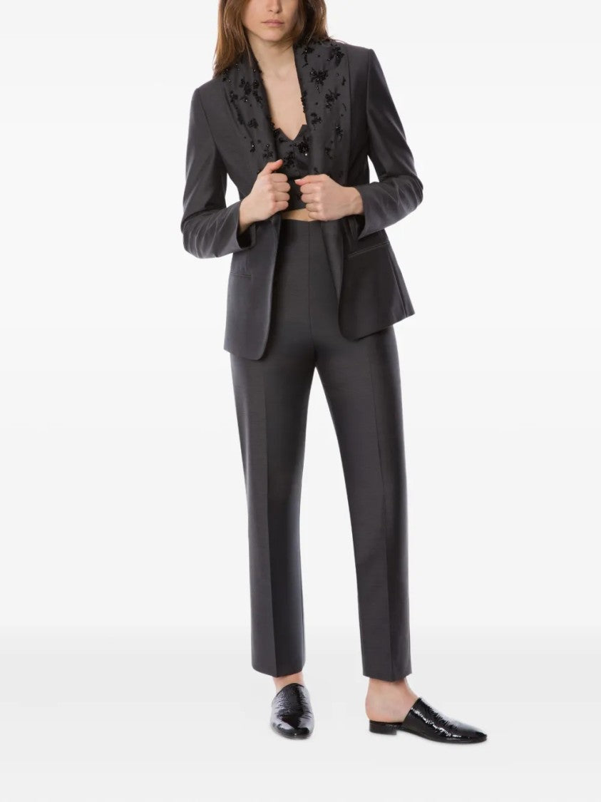 Alberta Ferretti Tailored Straight-Leg Minimalist Design Pants