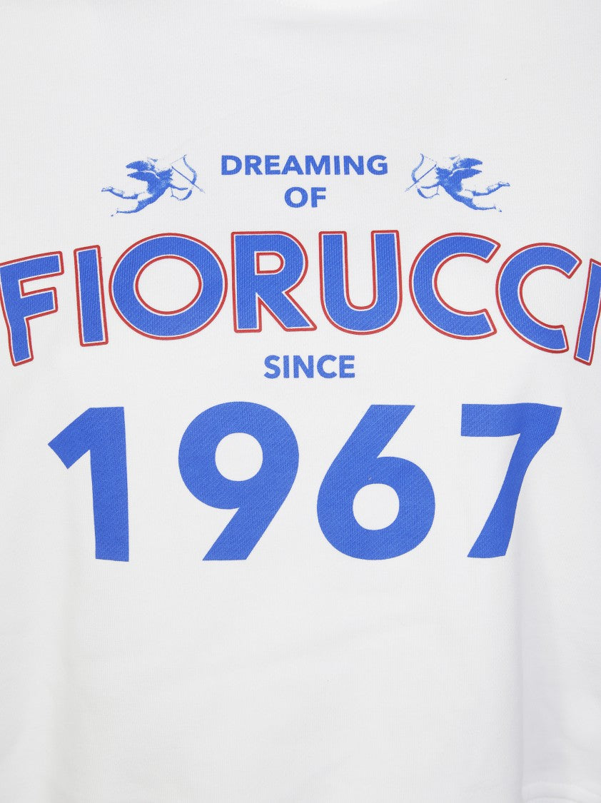 Fiorucci Cropped Hoodie With Bold Graphic Print