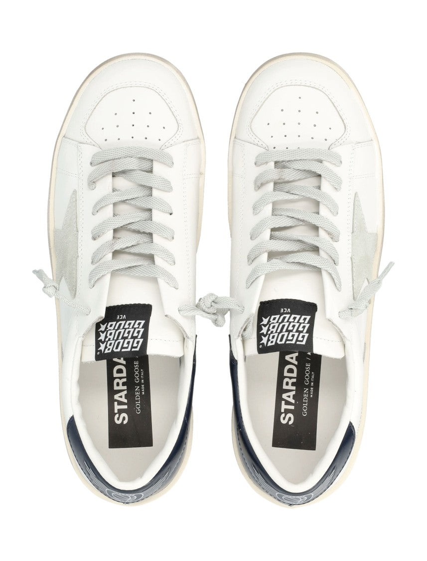Golden Goose Stardan Vintage Leather Sneakers With Distressed Sole